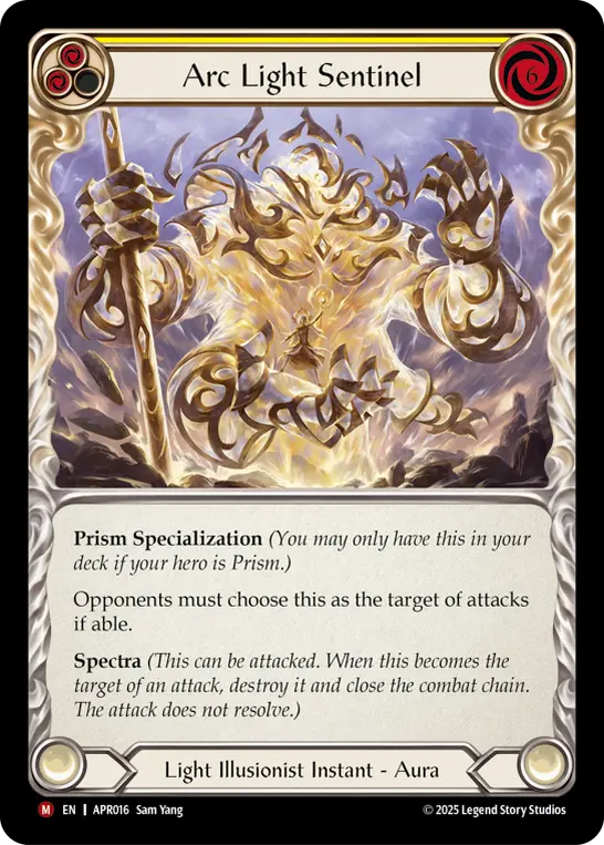 Arc Light Sentinel — Armory Deck: Legends Prism Flesh and Blood card by Sam Yang