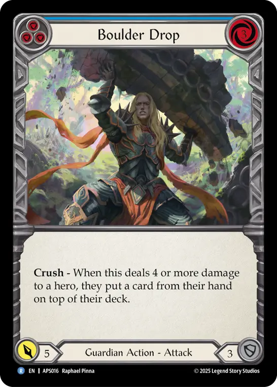 Boulder Drop (Blue) — Armory Deck: Pleiades Flesh and Blood card by Raphael Pinna
