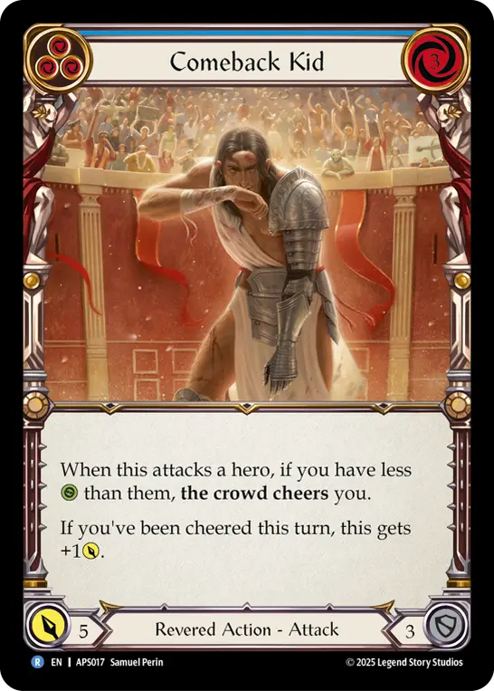 Comeback Kid (Blue) — Armory Deck: Pleiades Flesh and Blood card by Samuel Perin
