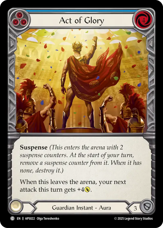 Act of Glory (Blue) — Armory Deck: Pleiades Flesh and Blood card by Olga Tereshenko