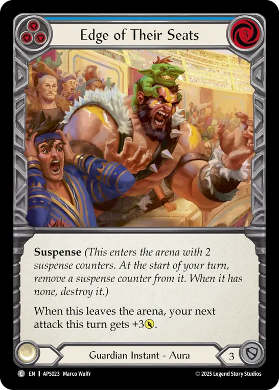 Edge of Their Seats (Blue) — Armory Deck: Pleiades Flesh and Blood card by Marco Wulff
