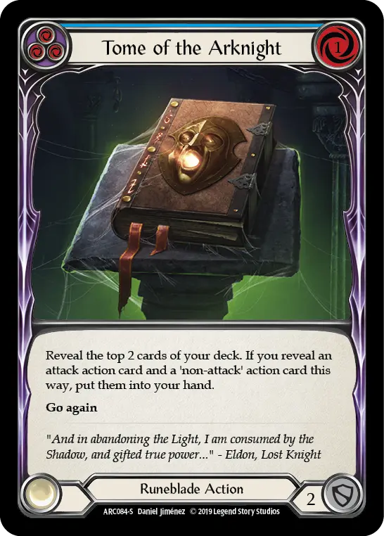 Tome of the Arknight — Arcane Rising Flesh and Blood card by Daniel Jiménez