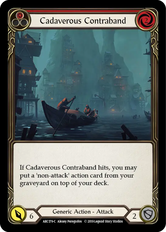 Cadaverous Contraband (Red) — Arcane Rising Flesh and Blood card by Alexey Peregrudov