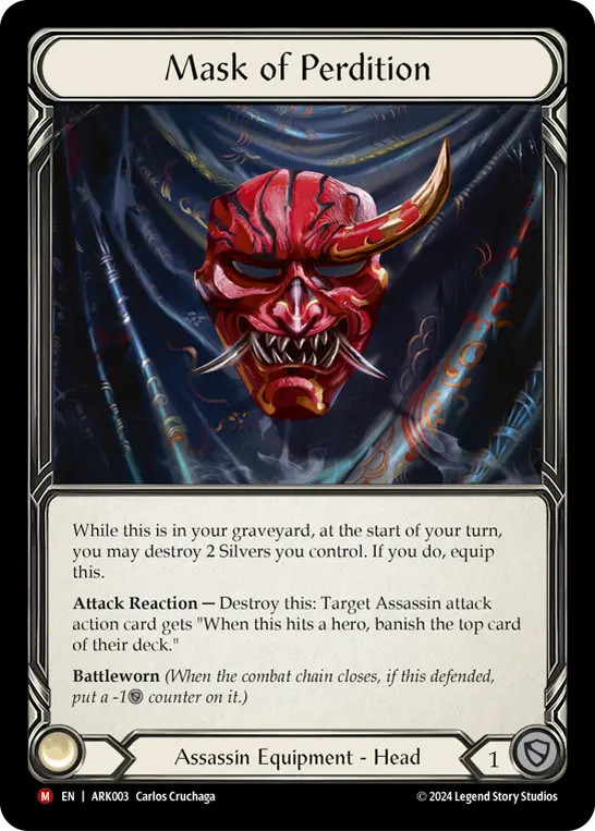 Mask of Perdition — Blitz Deck: The Hunted - Arakni Flesh and Blood card by Carlos Cruchaga