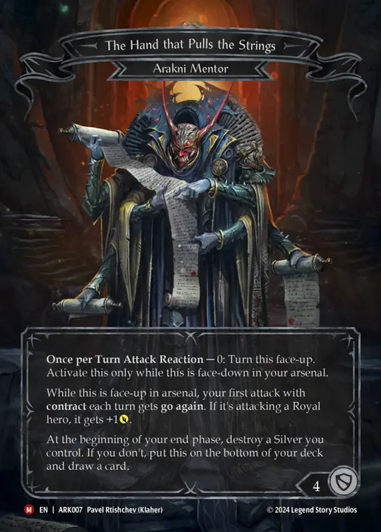 The Hand that Pulls the Strings — Blitz Deck: The Hunted - Arakni Flesh and Blood card by Pavel Rtishchev (Klaher)
