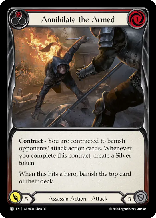 Annihilate the Armed (Red) — Blitz Deck: The Hunted - Arakni Flesh and Blood card by Shen Fei