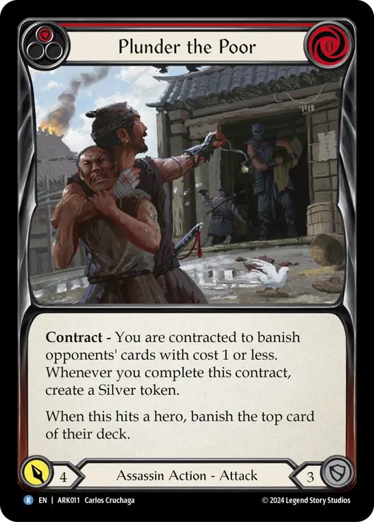 Plunder the Poor (Red) — Blitz Deck: The Hunted - Arakni Flesh and Blood card by Carlos Cruchaga