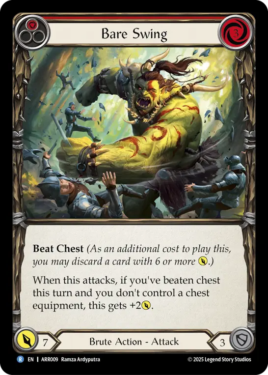 Bare Swing (Red) — Armory Deck: Rhinar Flesh and Blood card by Ramza Ardyputra