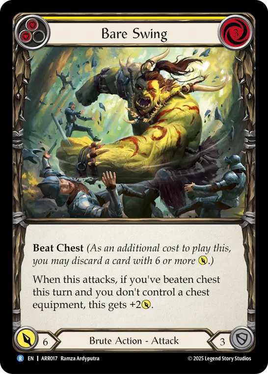 Bare Swing (Yellow) — Armory Deck: Rhinar Flesh and Blood card by Ramza Ardyputra