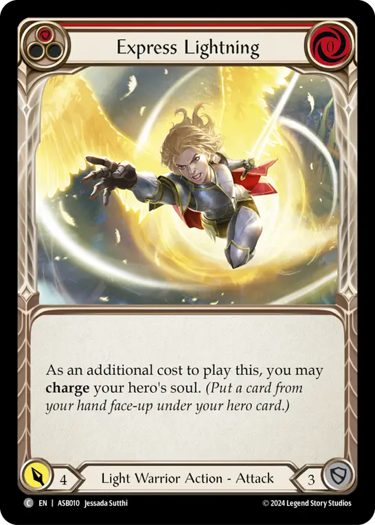 Express Lightning (Red) — Armory Deck: Boltyn Flesh and Blood card by Jessada Sutthi