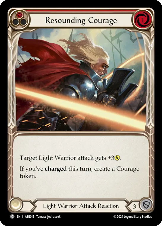 Resounding Courage (Red) — Armory Deck: Boltyn Flesh and Blood card by Tomasz Jedruszek