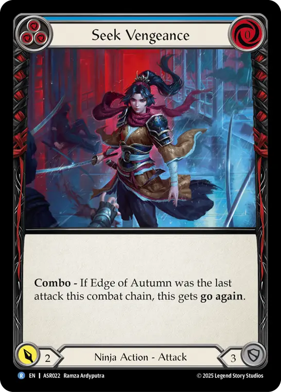 Seek Vengeance (Blue) — Flesh and Blood card