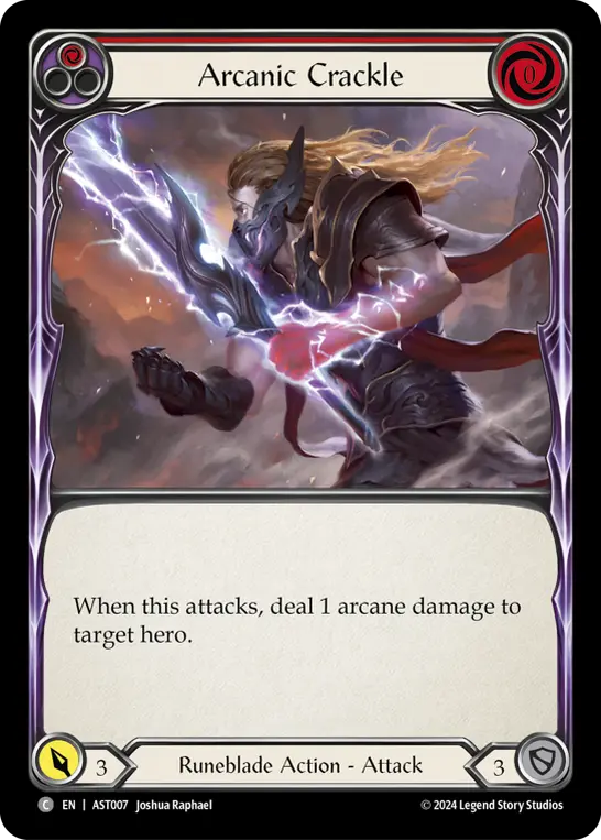 Arcanic Crackle (Red) — Armory Deck: Aurora Flesh and Blood card by Joshua Raphael