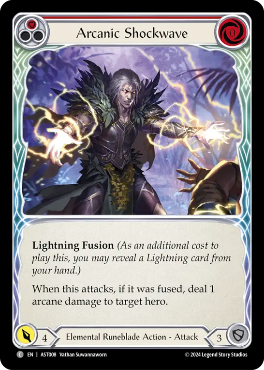 Arcanic Shockwave (Red) — Armory Deck: Aurora Flesh and Blood card by Nathan Suwannaworn