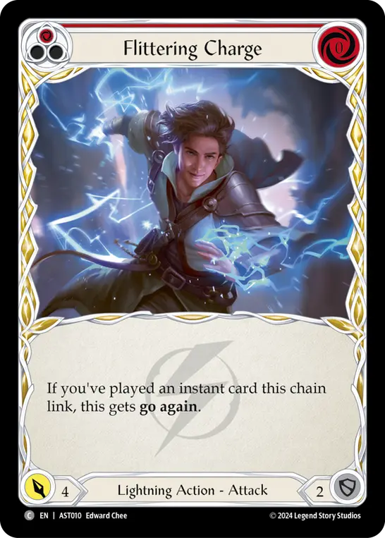Flittering Charge (Red) — Armory Deck: Aurora Flesh and Blood card by Edward Chee