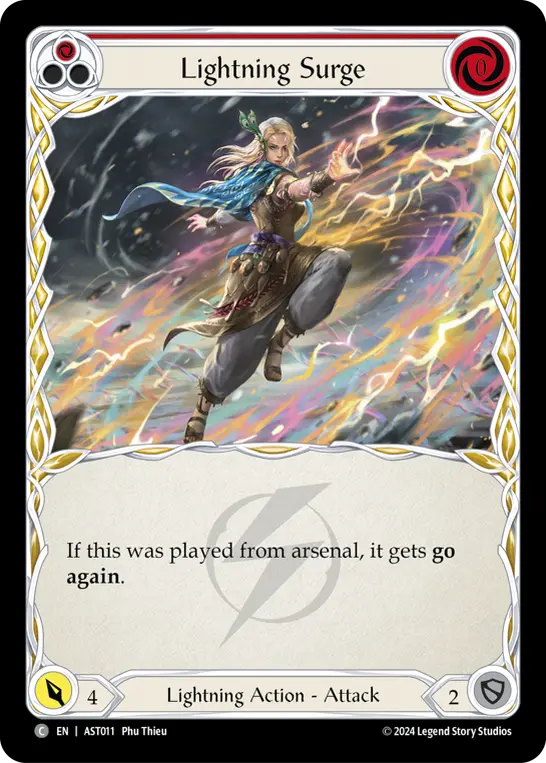 Lightning Surge (Red) — Armory Deck: Aurora Flesh and Blood card by Phu Thieu