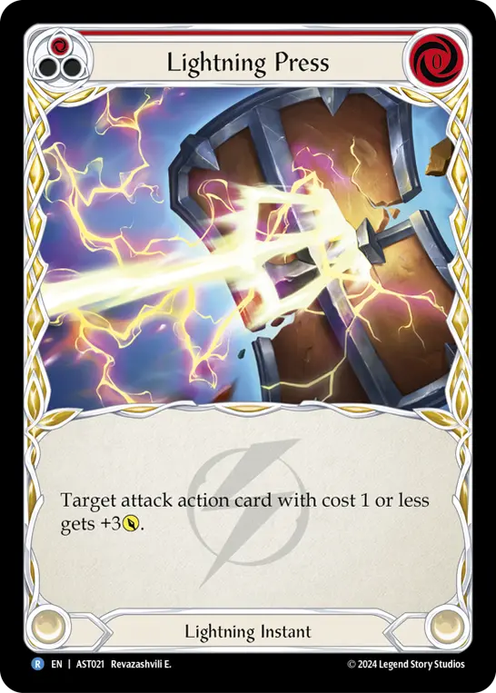 Lightning Press (Red) — Armory Deck: Aurora Flesh and Blood card by Revazashvili E.