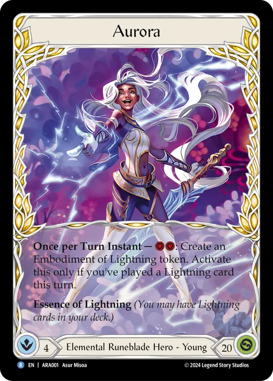 Aurora — 1st Strike Flesh and Blood card by Ramza Ardyputra