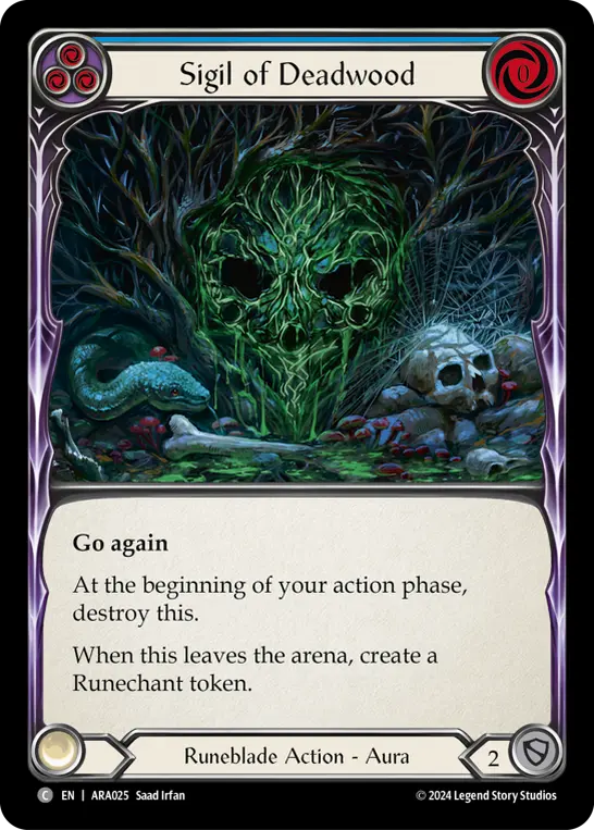 Sigil of Deadwood — Blitz Deck: Rosetta - Aurora Flesh and Blood card by Daniel Jiménez