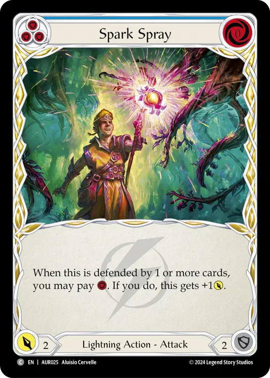 Spark Spray (Blue) — 1st Strike Flesh and Blood card by Aluísio Cervelle