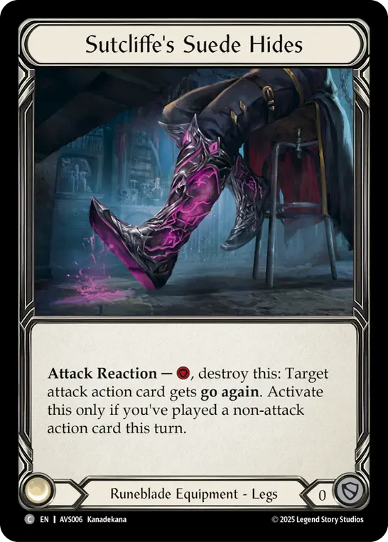 Sutcliffe's Suede Hides — Armory Deck: Legends Viserai Flesh and Blood card by Kanadekana