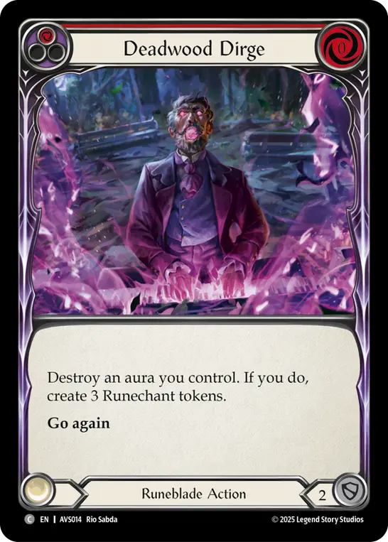 Deadwood Dirge (Red) — Armory Deck: Legends Viserai Flesh and Blood card by Rio Sabda