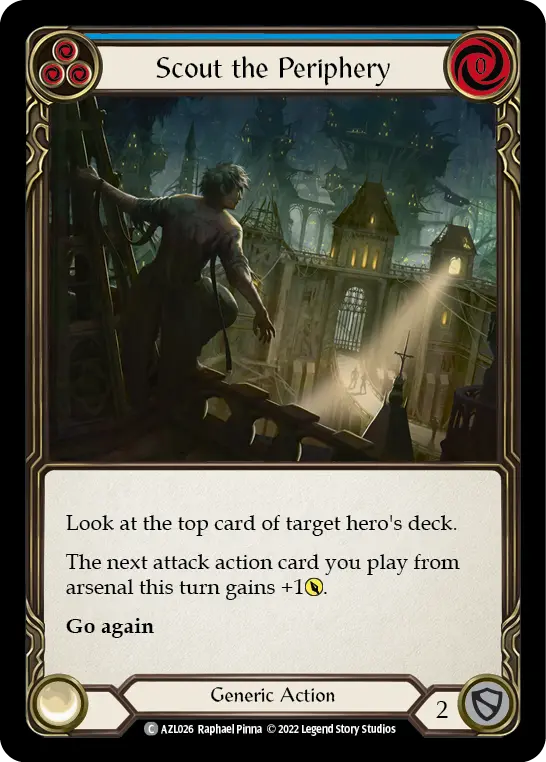 Scout the Periphery (Blue) — Blitz Deck: Outsiders - Azalea Flesh and Blood card by Raphael Pinna