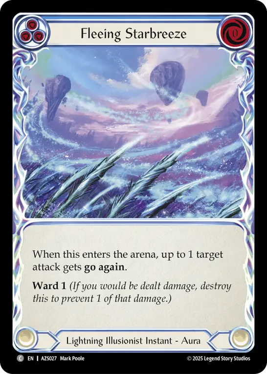 Fleeing Starbreeze (Blue) — Armory Deck: Zyggy Flesh and Blood card by Mark Poole