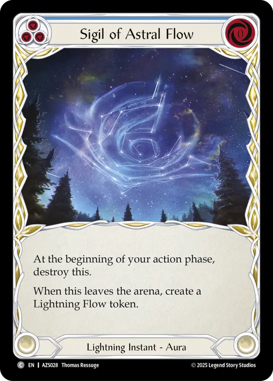 Sigil Of Astral Flow (Blue) — Armory Deck: Zyggy Flesh and Blood card by Thomas Ressuge