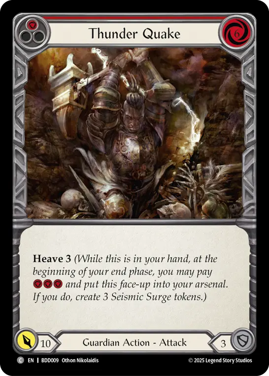 Thunder Quake (Red) — Welcome Deck Bravo Flesh and Blood card by Othon Nikolaidis