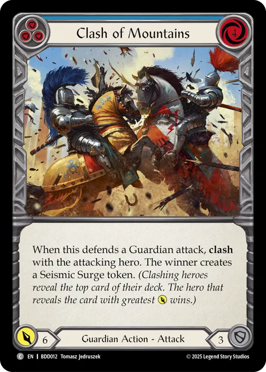 Clash of Mountains (Blue) — Welcome Deck Bravo Flesh and Blood card by Tomasz Jedruszek
