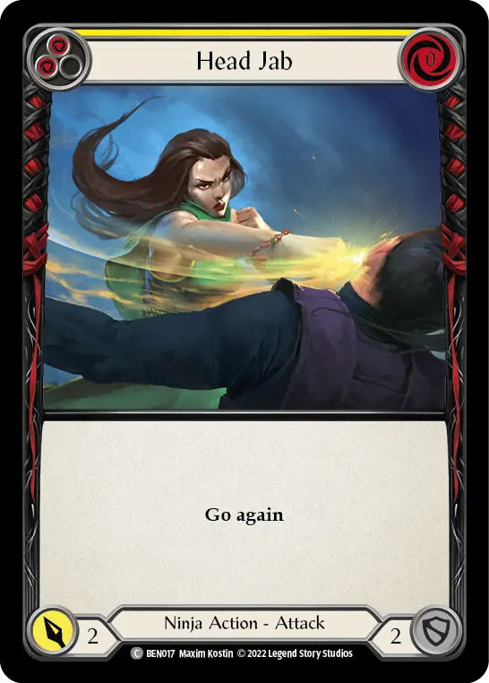 Head Jab (Yellow) — Blitz Deck: Outsiders - Benji Flesh and Blood card by Maxim Kostin