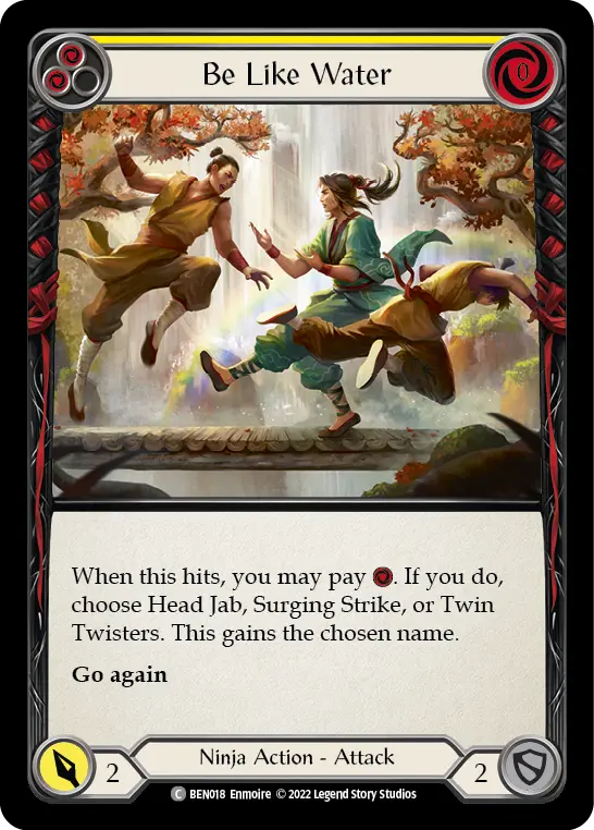 Be Like Water (Yellow) — Blitz Deck: Outsiders - Benji Flesh and Blood card by Enmoire