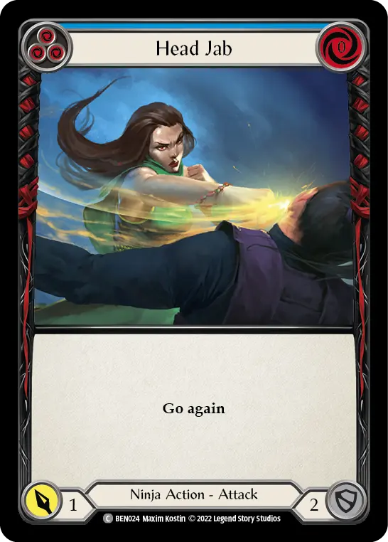 Head Jab (Blue) — Blitz Deck: Outsiders - Benji Flesh and Blood card by Maxim Kostin