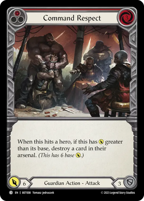 Command Respect (Red) — Blitz Deck: Heavy Hitters - Betsy Flesh and Blood card by Tomasz Jedruszek