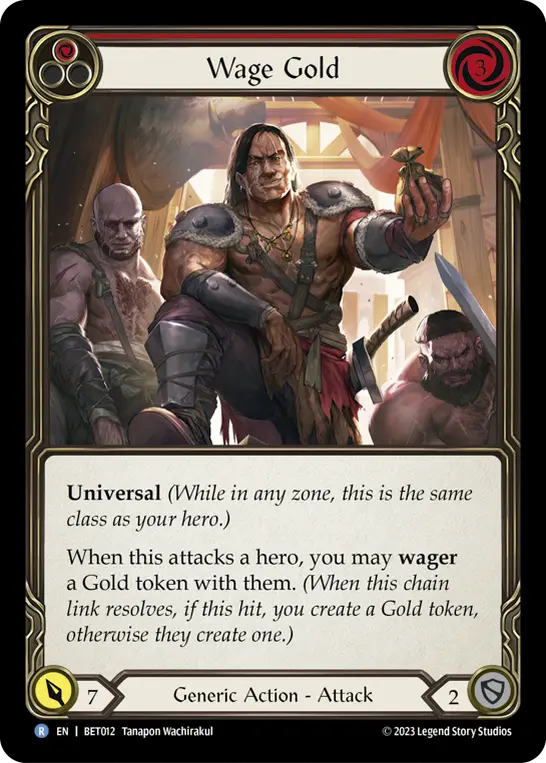 Wage Gold (Red) — Blitz Deck: Heavy Hitters - Betsy Flesh and Blood card by Tanapon Wachirakul