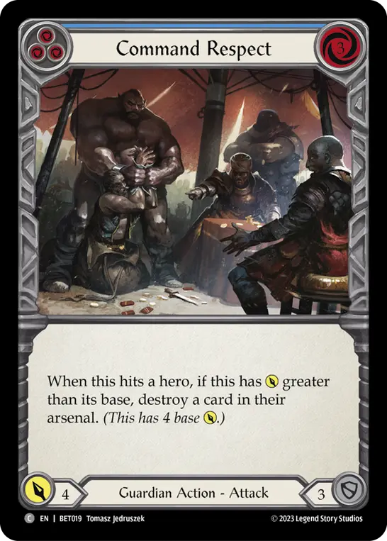 Command Respect (Blue) — Blitz Deck: Heavy Hitters - Betsy Flesh and Blood card by Tomasz Jedruszek