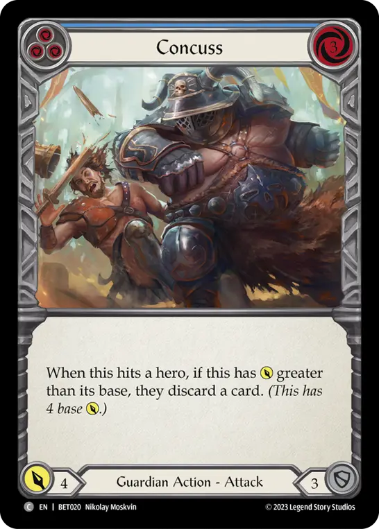 Concuss (Blue) — Blitz Deck: Heavy Hitters - Betsy Flesh and Blood card by Nikolay Moskvin