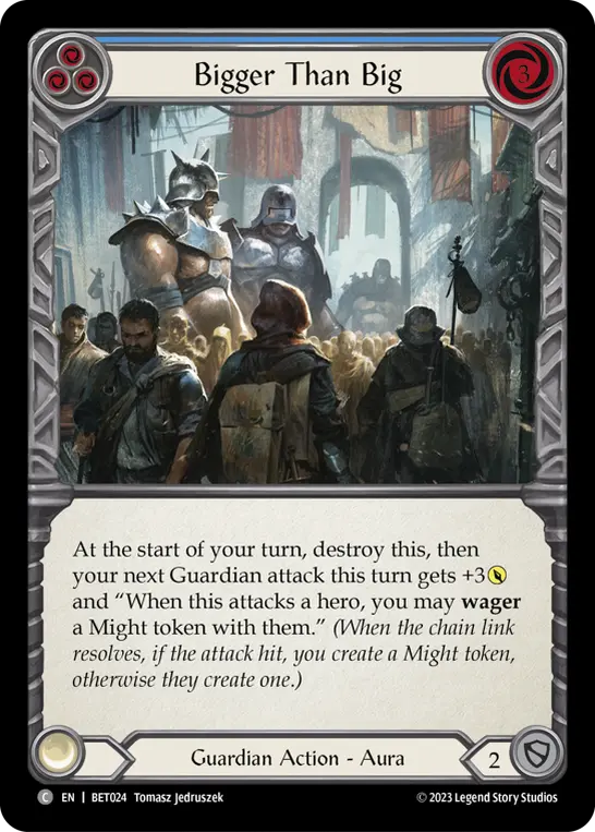 Bigger Than Big (Blue) — Blitz Deck: Heavy Hitters - Betsy Flesh and Blood card by Tomasz Jedruszek