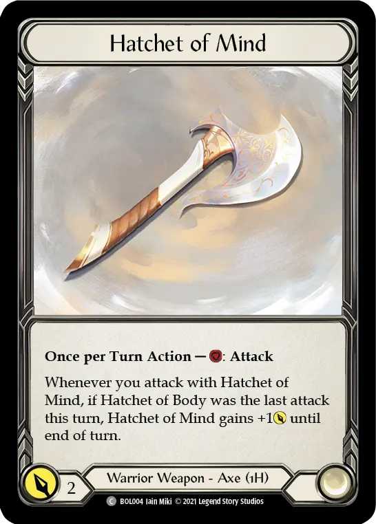Hatchet of Mind — Flesh and Blood card