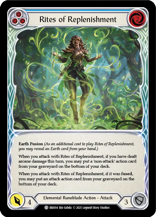 Rites of Replenishment (Blue) — Blitz Deck: Tales of Aria - Briar Flesh and Blood card by Rio Sabella
