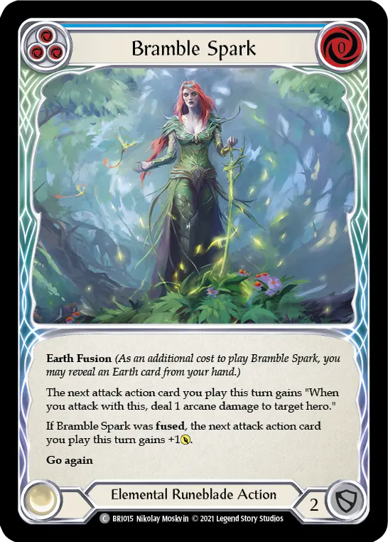 Bramble Spark (Blue) — Blitz Deck: Tales of Aria - Briar Flesh and Blood card by Nikolay Moskvin