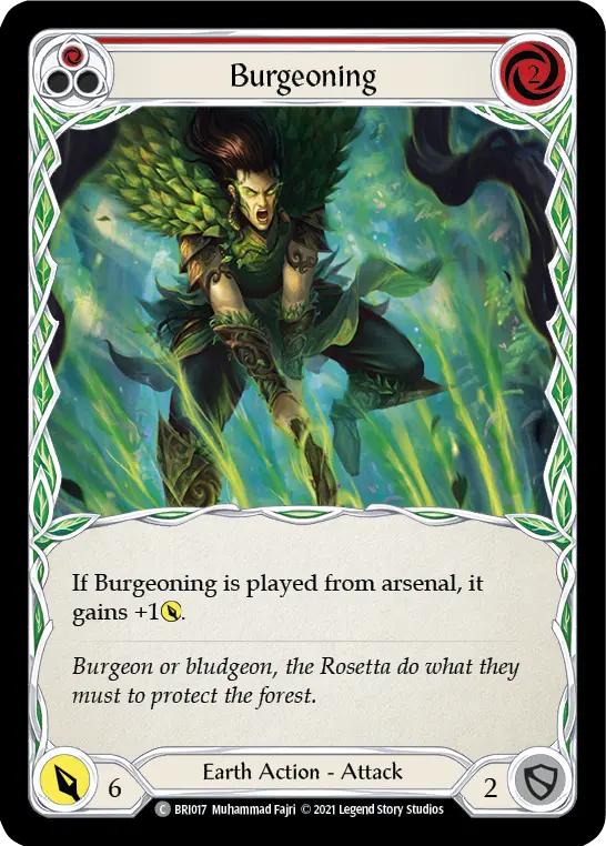 Burgeoning (Red) — Blitz Deck: Tales of Aria - Briar Flesh and Blood card by Muhammad Fajri