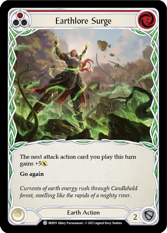 Earthlore Surge (Red) — Blitz Deck: Tales of Aria - Briar Flesh and Blood card by Hilary Purnamasari
