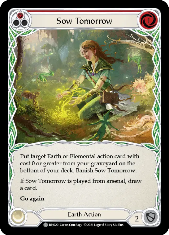 Sow Tomorrow (Red) — Blitz Deck: Tales of Aria - Briar Flesh and Blood card by Carlos Cruchaga