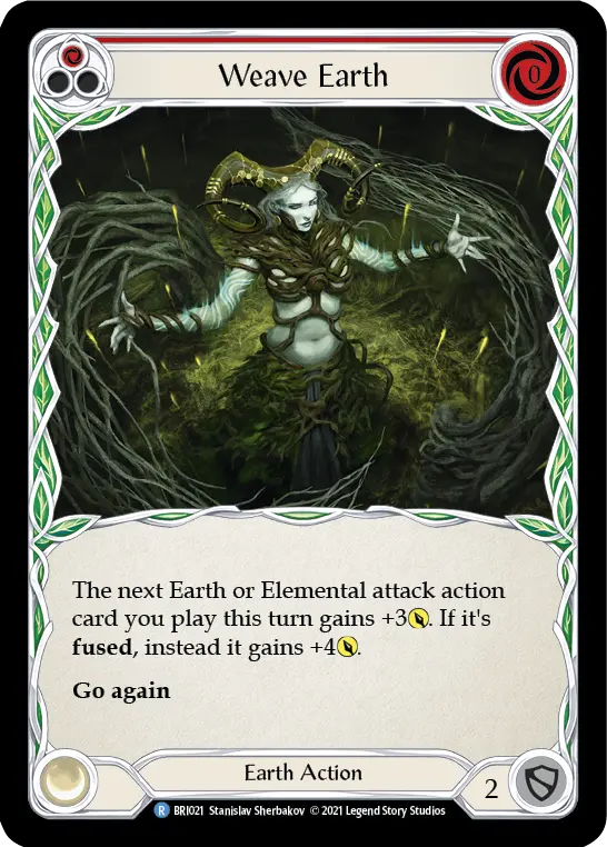 Weave Earth (Red) — Blitz Deck: Tales of Aria - Briar Flesh and Blood card by Stanislav Sherbakov