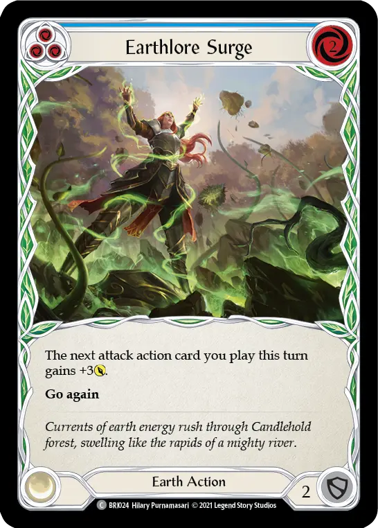 Earthlore Surge (Blue) — Blitz Deck: Tales of Aria - Briar Flesh and Blood card by Hilary Purnamasari