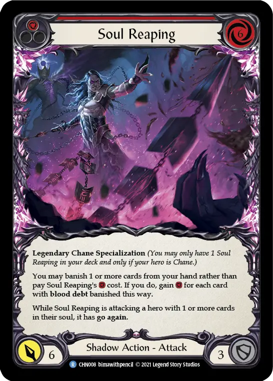 Soul Reaping — Blitz Deck: Monarch - Chane Flesh and Blood card by bimawithpencil