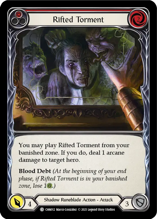 Rifted Torment (Red) — Blitz Deck: Monarch - Chane Flesh and Blood card by Marco González