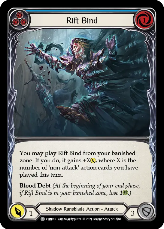 Rift Bind (Blue) — Blitz Deck: Monarch - Chane Flesh and Blood card by Ramza Ardyputra